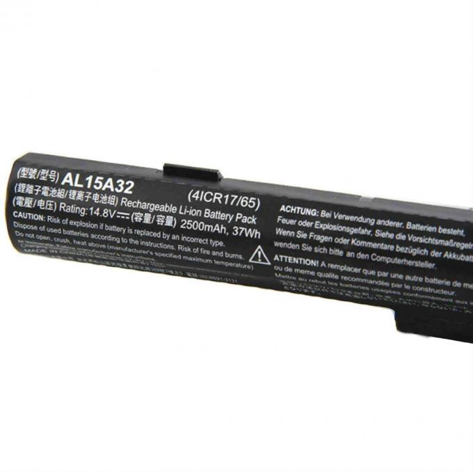 Bateria interna do portátil AL15A32 para o preto 14.8V 25Wh do caderno da série do Acer Aspire E5-422 E5-573