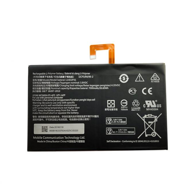 Bateria interna da substituição para a pilha do polímero de Lenovo Tab2 A10-70 A10-70F L14D2P31 3.8V 7000mAh com garantia de 1 ano